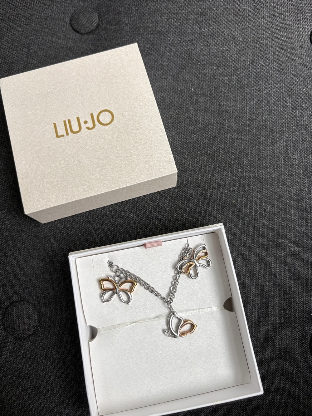 Liu Jo Two-Tone Butterfly Bracelet Set — Silver & Gold Accents